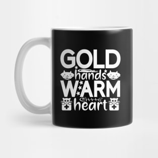 Gold Hands Warm Heart Cats Lover Funny Gift Mug